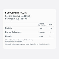 Bovine colostrum powder in Pouch | 49856468910376