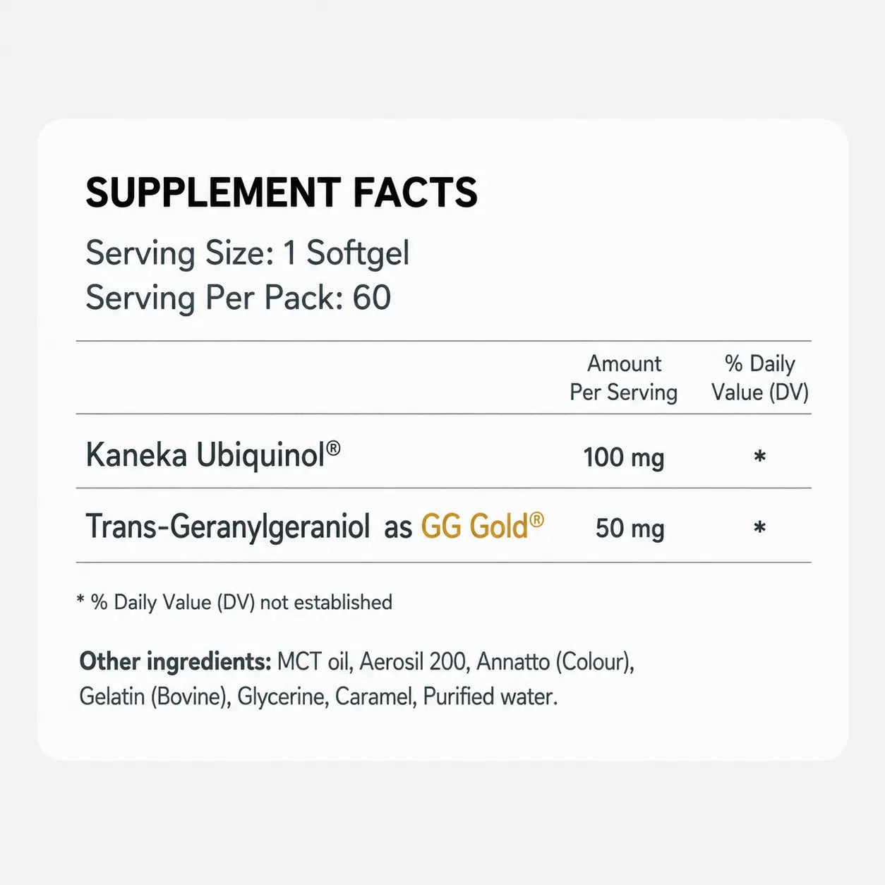 Bio-Qunol Ubiquinol CoQ10 with Geranylgeraniol 150 mg 60 Softgels | 50587537539368