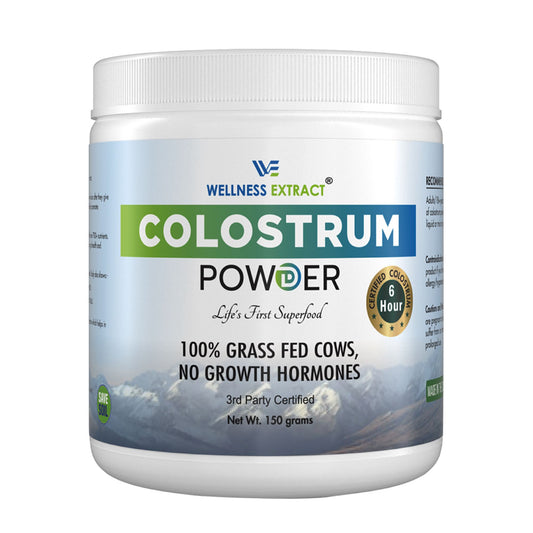 Colostrum bovin en poudre 150 g| Supplément de lactoferrine protéique | Sans hormones | Vrai 6 heures extraites