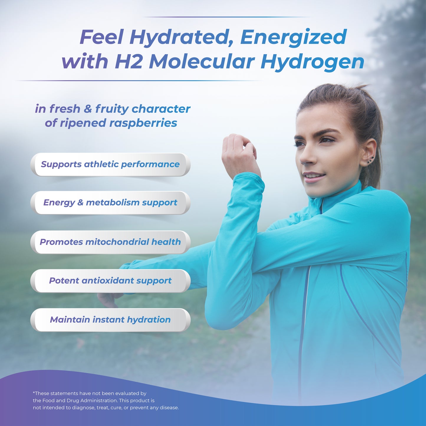 Fast-dissolving molecular hydrogen tablets for improved hydration | speeds up metabolism
