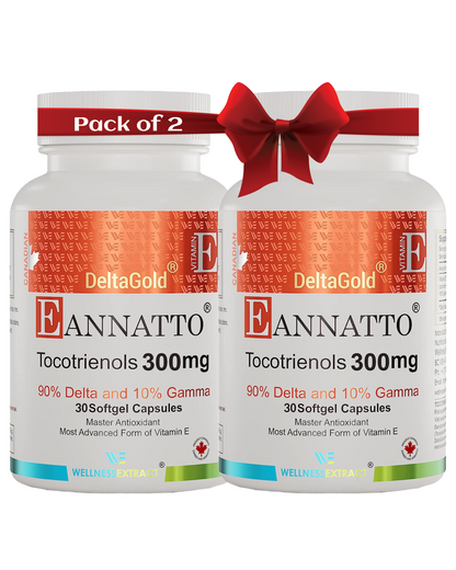 [Pack of 2] Vitamin E - Eannatto 300 mg 30 softgels | DeltaGold Tocotrienols