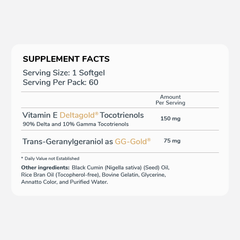 EAnnatto 150+ Vitamin E Tocotrienols Nutrition Fact