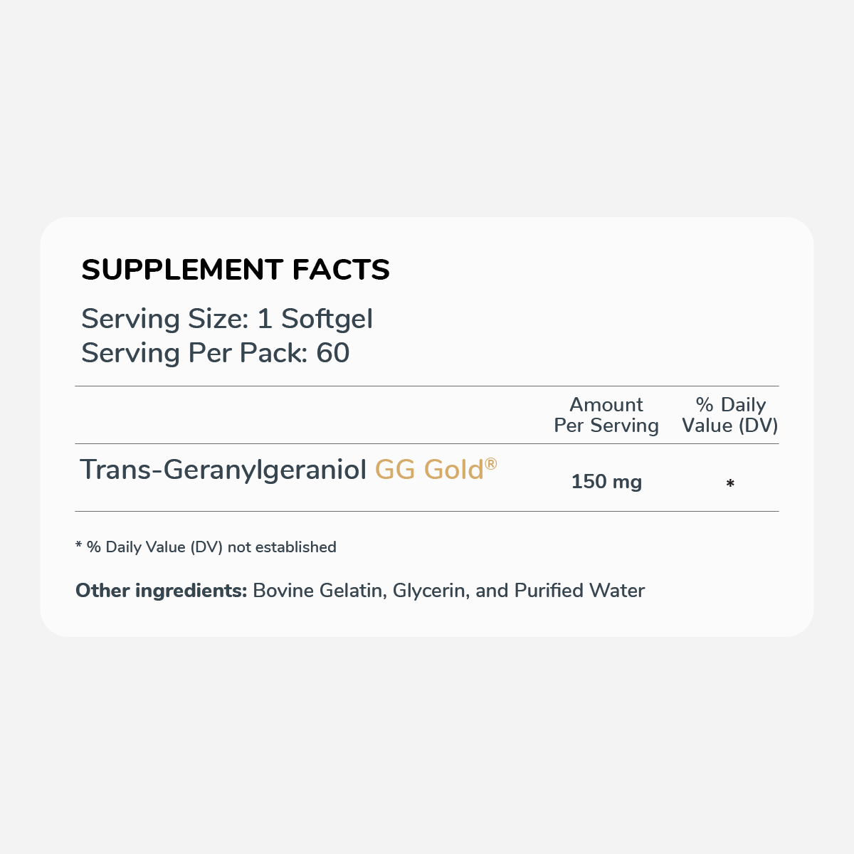GG Essential Plant-Based Geranylgeraniol (GG) Supplement | 50587519746344